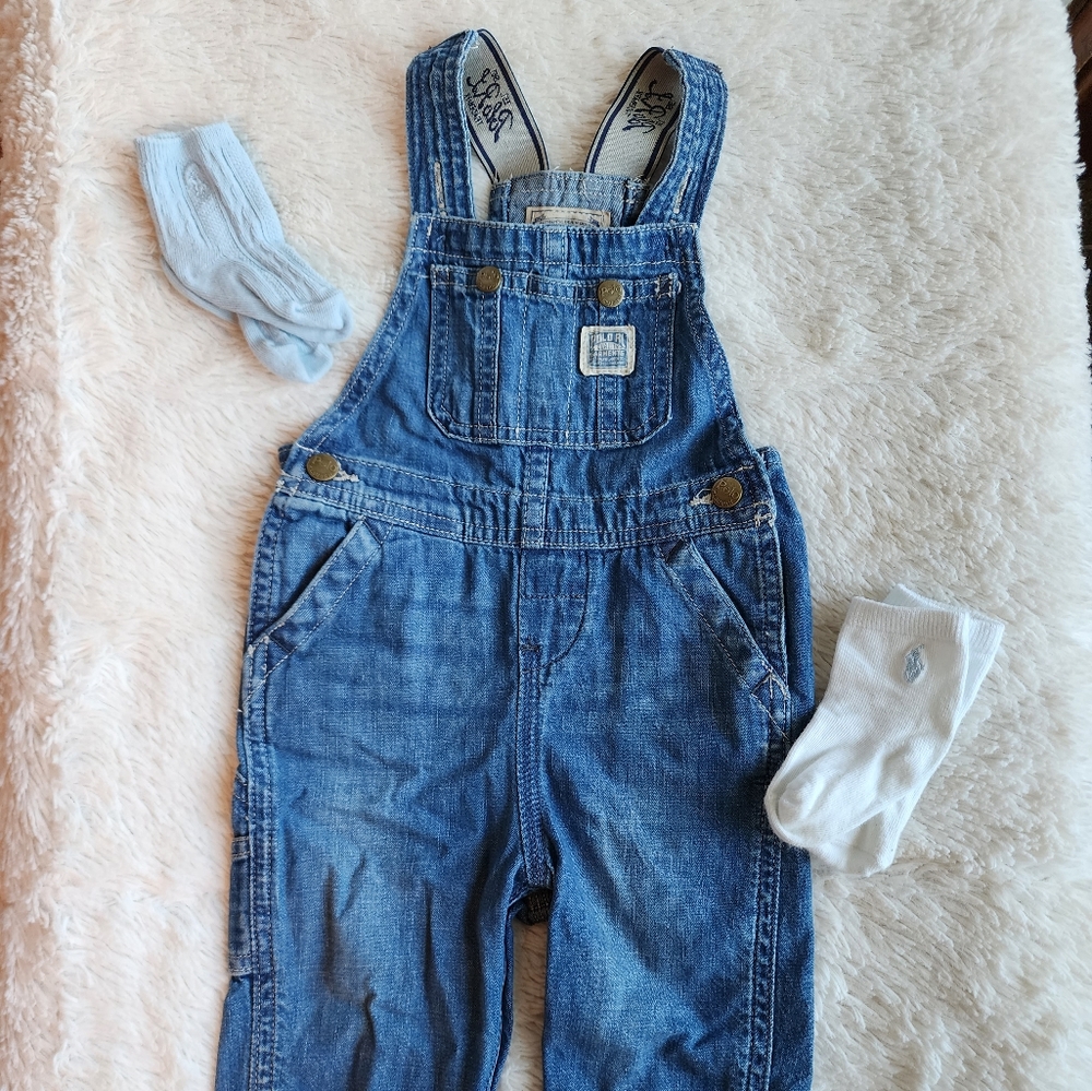 *LIKE NEW* Baby POLO RALPH LAUREN Denim Overalls 6M